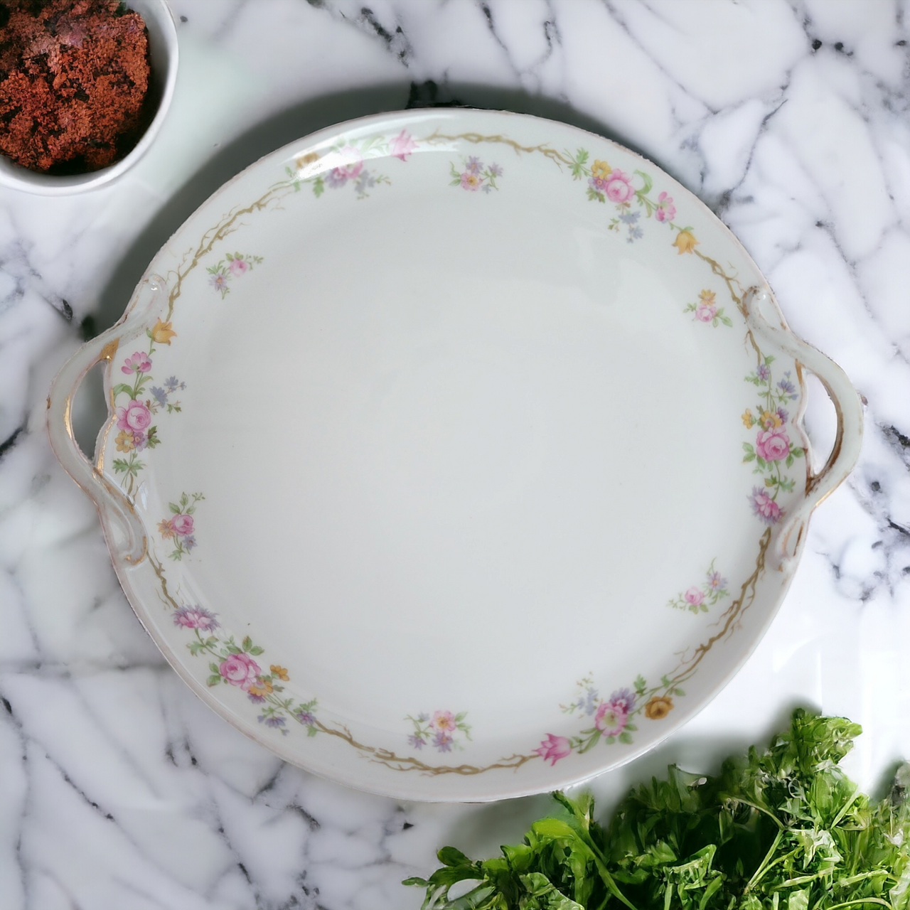 Charles Field Haviland Schleiger Limoges Handled Cake Plate