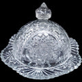 Indiana Glass Oval Star Clear Child's Round Butter & Lid Set