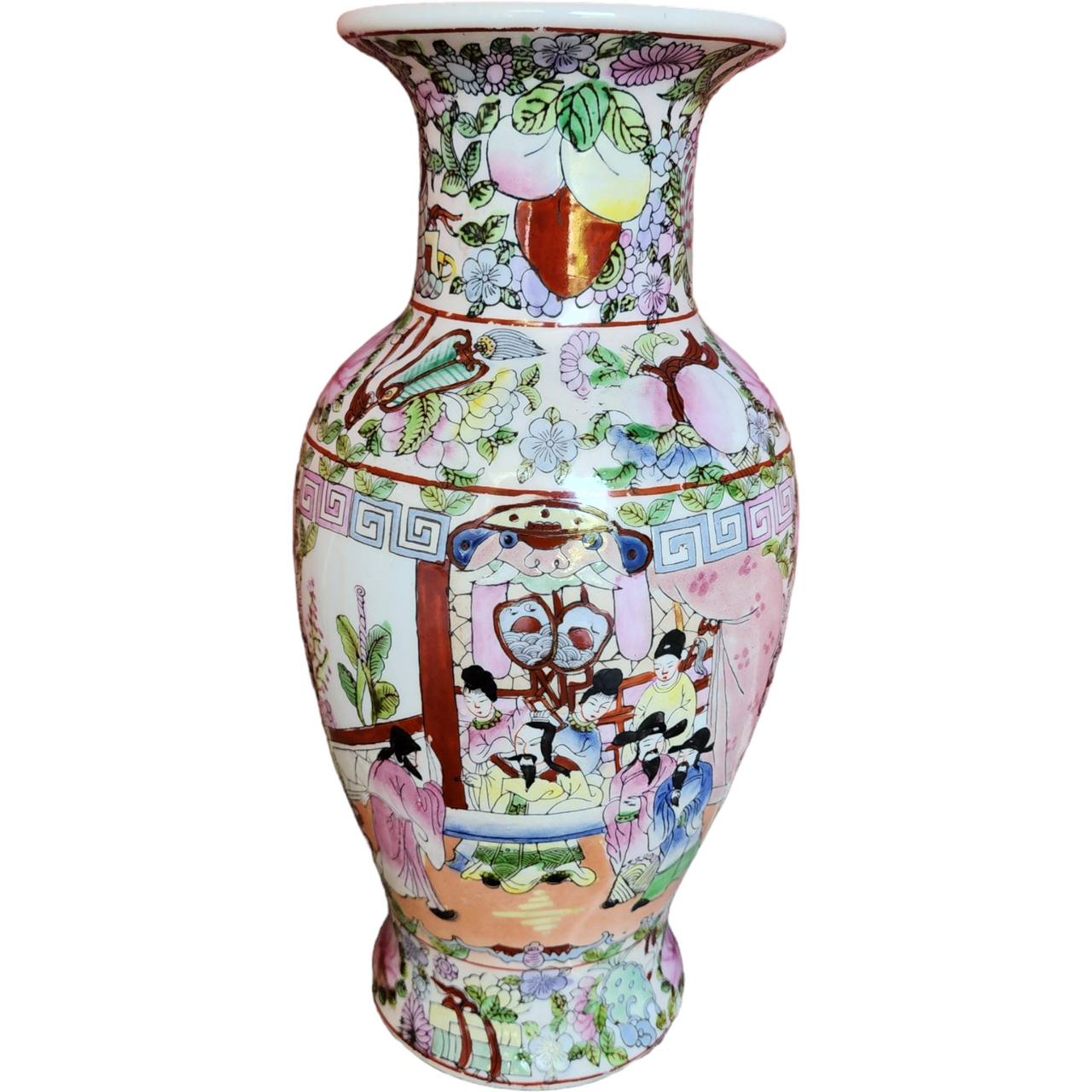Chinese Enameled Famille Rose Vase Qianlong Period 19th Century
