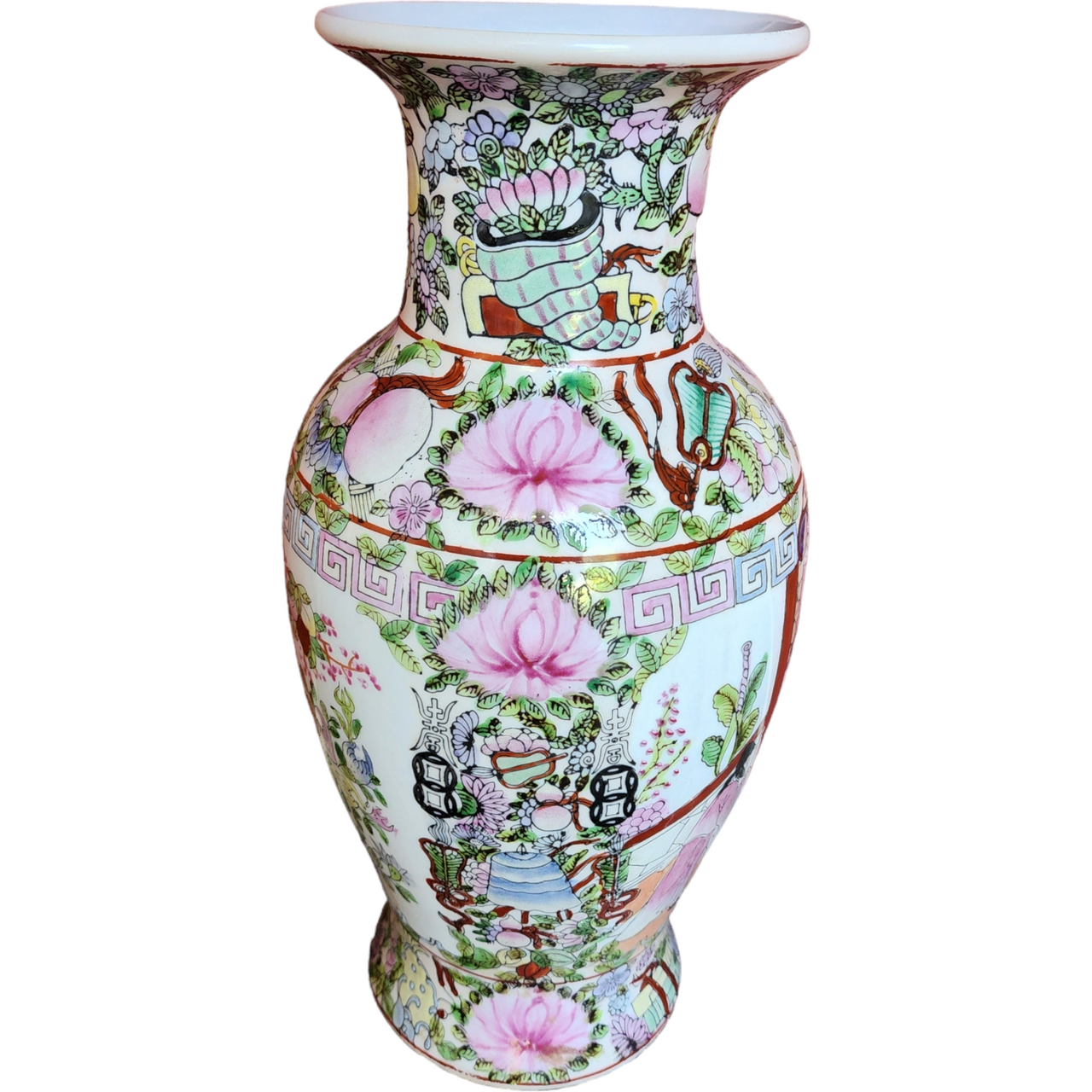 Chinese Enameled Famille Rose Vase Qianlong Period 19th Century