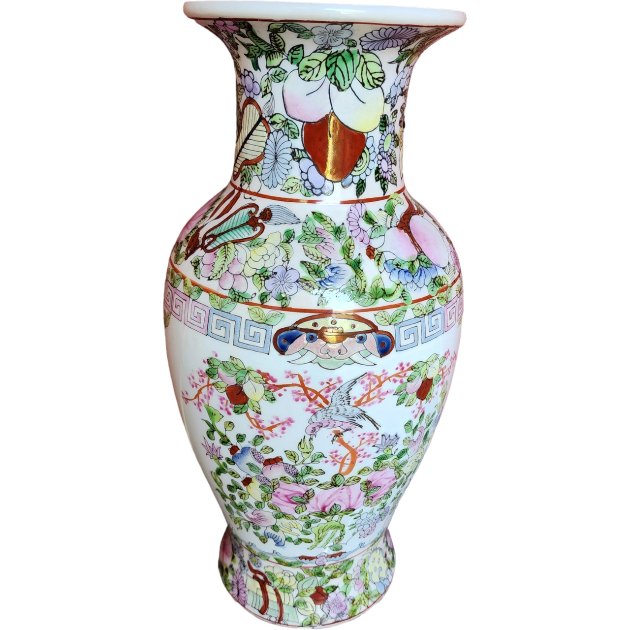 Chinese Enameled Famille Rose Vase Qianlong Period 19th Century