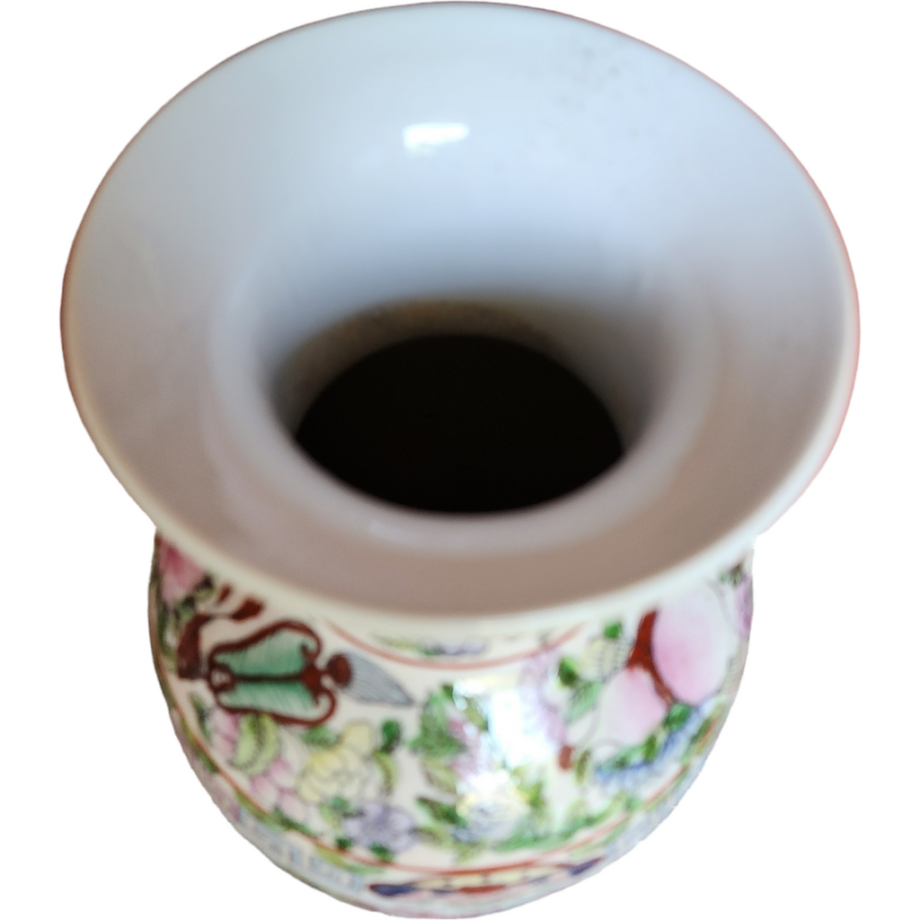 Chinese Enameled Famille Rose Vase Qianlong Period 19th Century