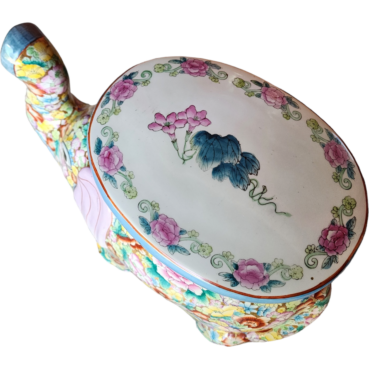 Chinese Export Qing Famille Rose Lucky Elephant Stool Planter