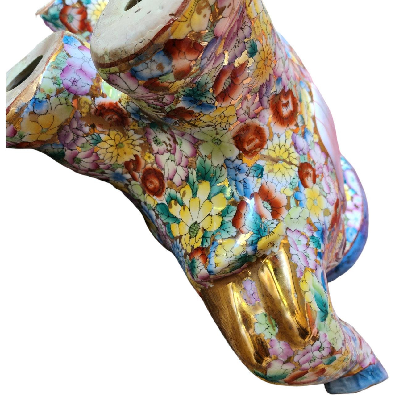 Chinese Export Qing Famille Rose Lucky Elephant Stool Planter
