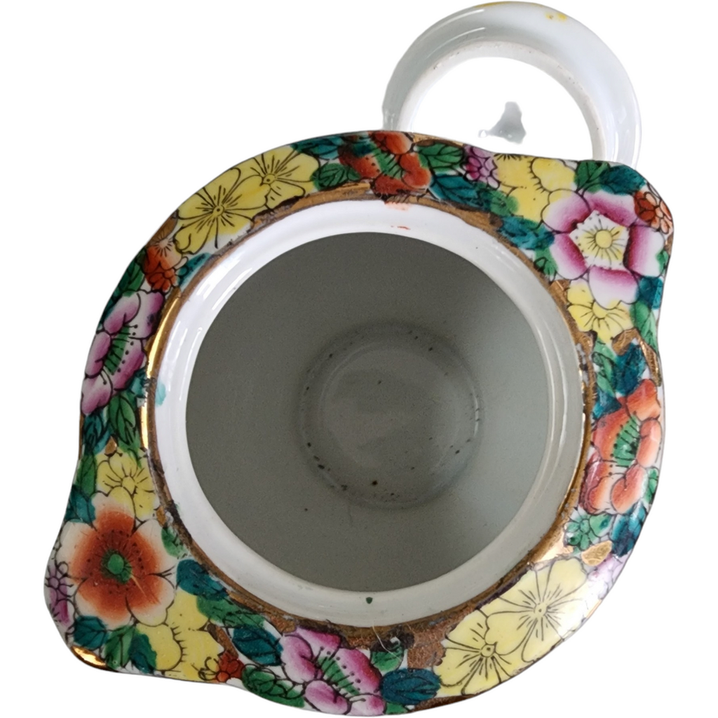 Chinese Hand Painted Chinese Scenery and Florals Tea Service for Six