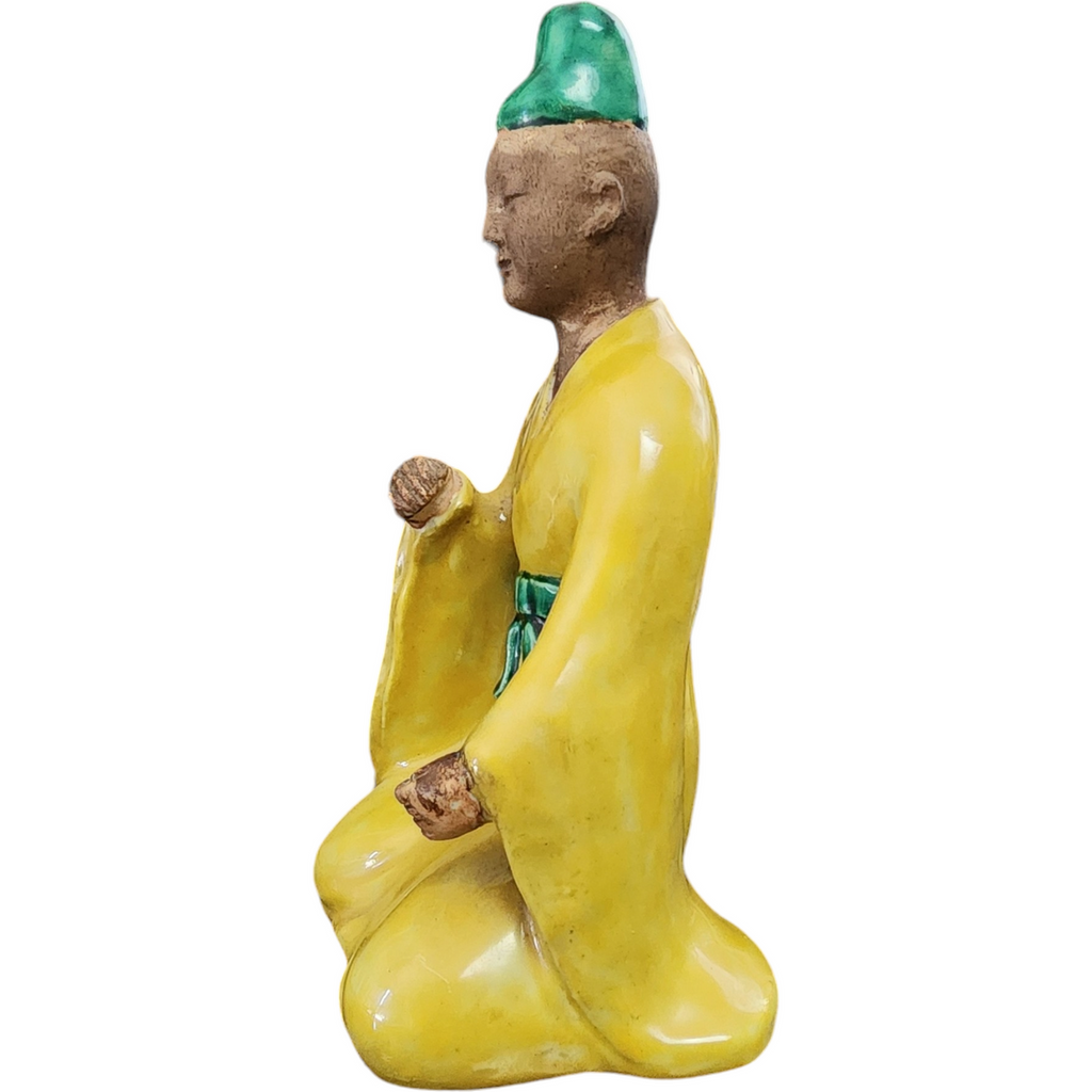 Chinese Mudman Sancai Glazed Scholar Figurine