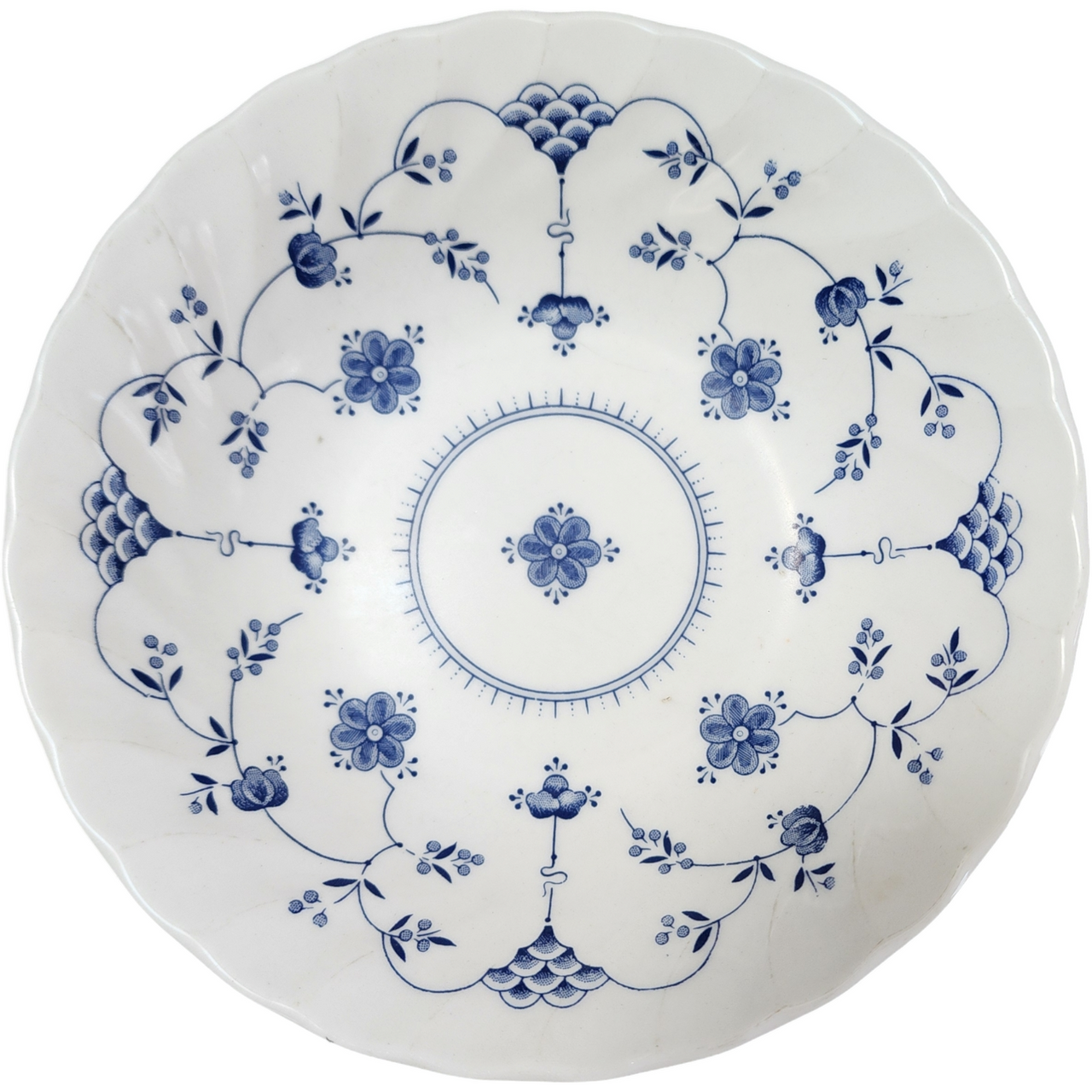 Churchill Finlandia Chelsea Blue Flowers Scalloped Coupe Cereal Bowl
