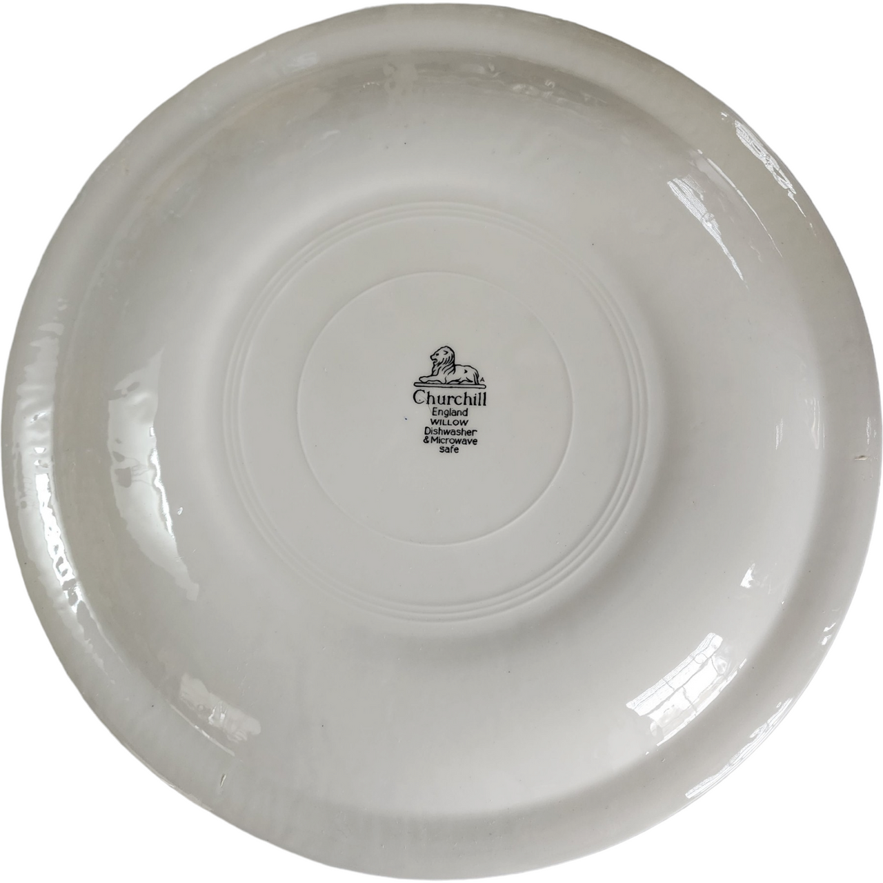 12" Churchill Willow Blue Georgian Shape Chop Plate Round Platter