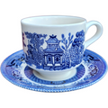Churchill Willow Blue Georgian Shape Flat Cup & Saucer Set