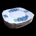 Clarence Bone China Flowers Scalloped Salad Plate Set of 6