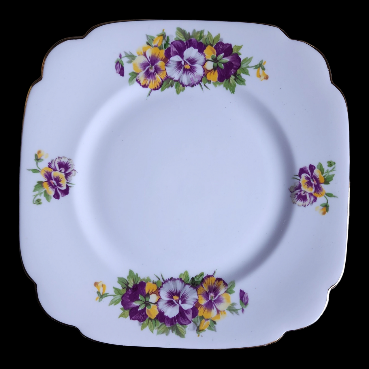 Clarence Bone China Flowers Scalloped Salad Plate Set of 6