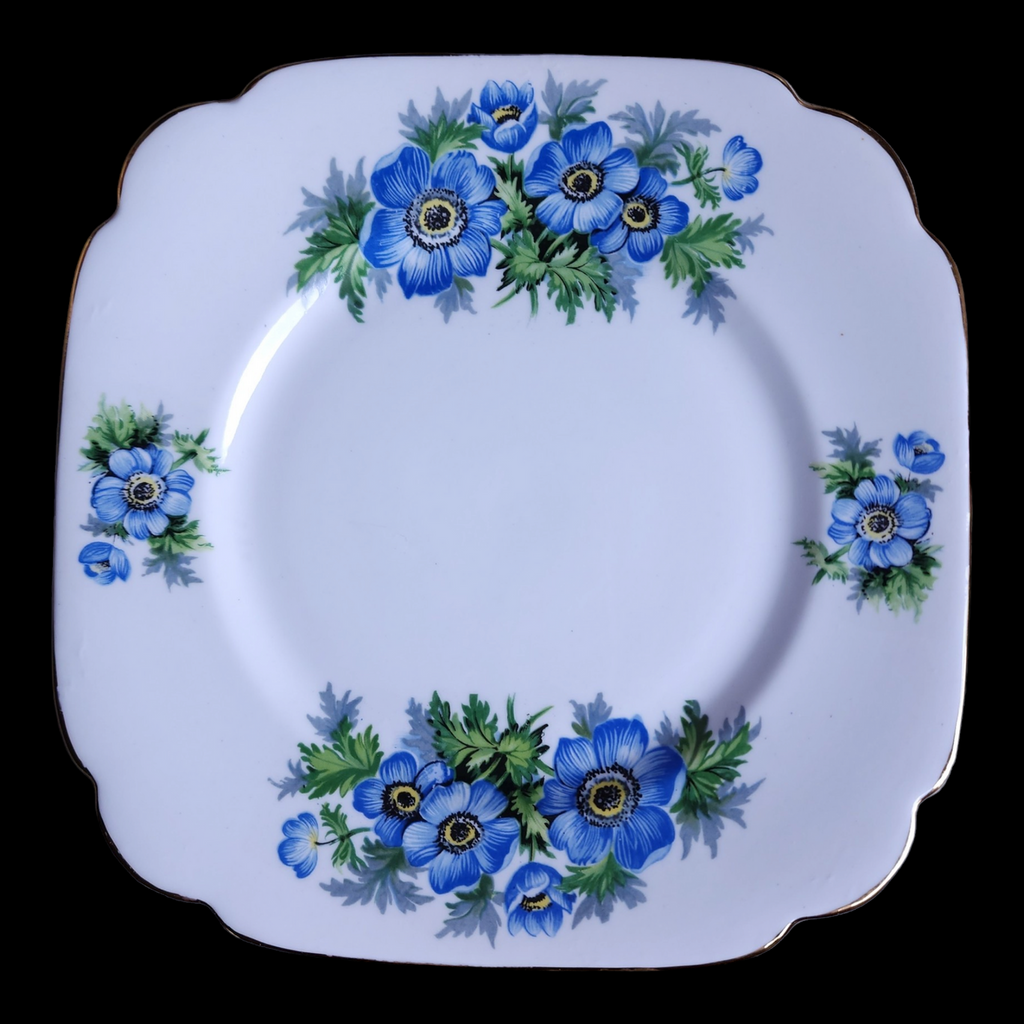 Clarence Bone China Flowers Scalloped Salad Plate Set of 6