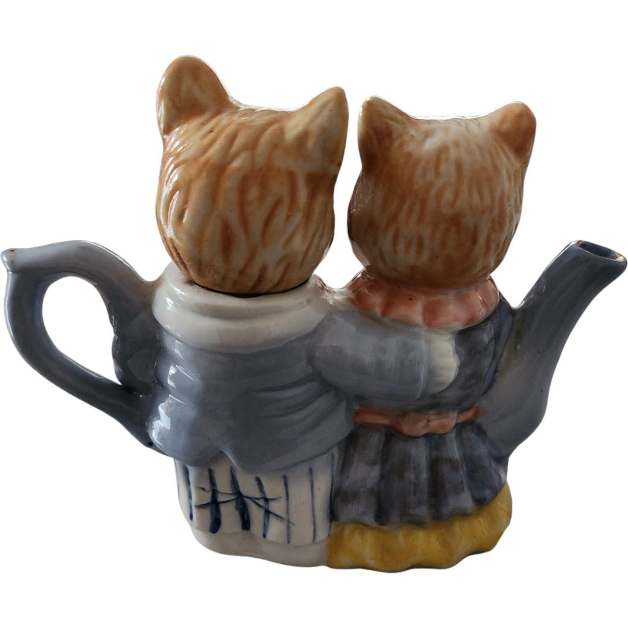 Classics Figural Kitty Cats in Suits Ceramic Teapot