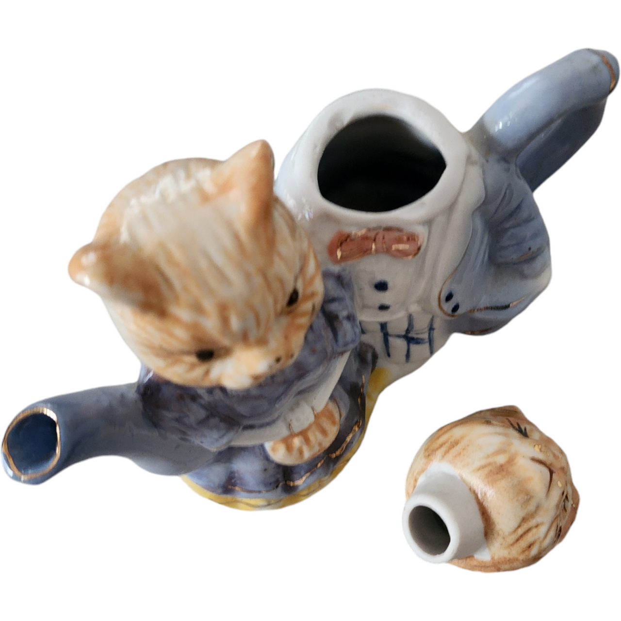 Classics Figural Kitty Cats in Suits Ceramic Teapot
