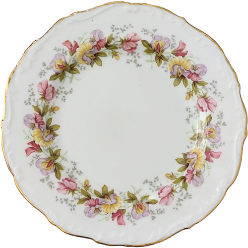 Coalport Marilyn Pink Yellow Purple Flowers Scalloped Salad Plate