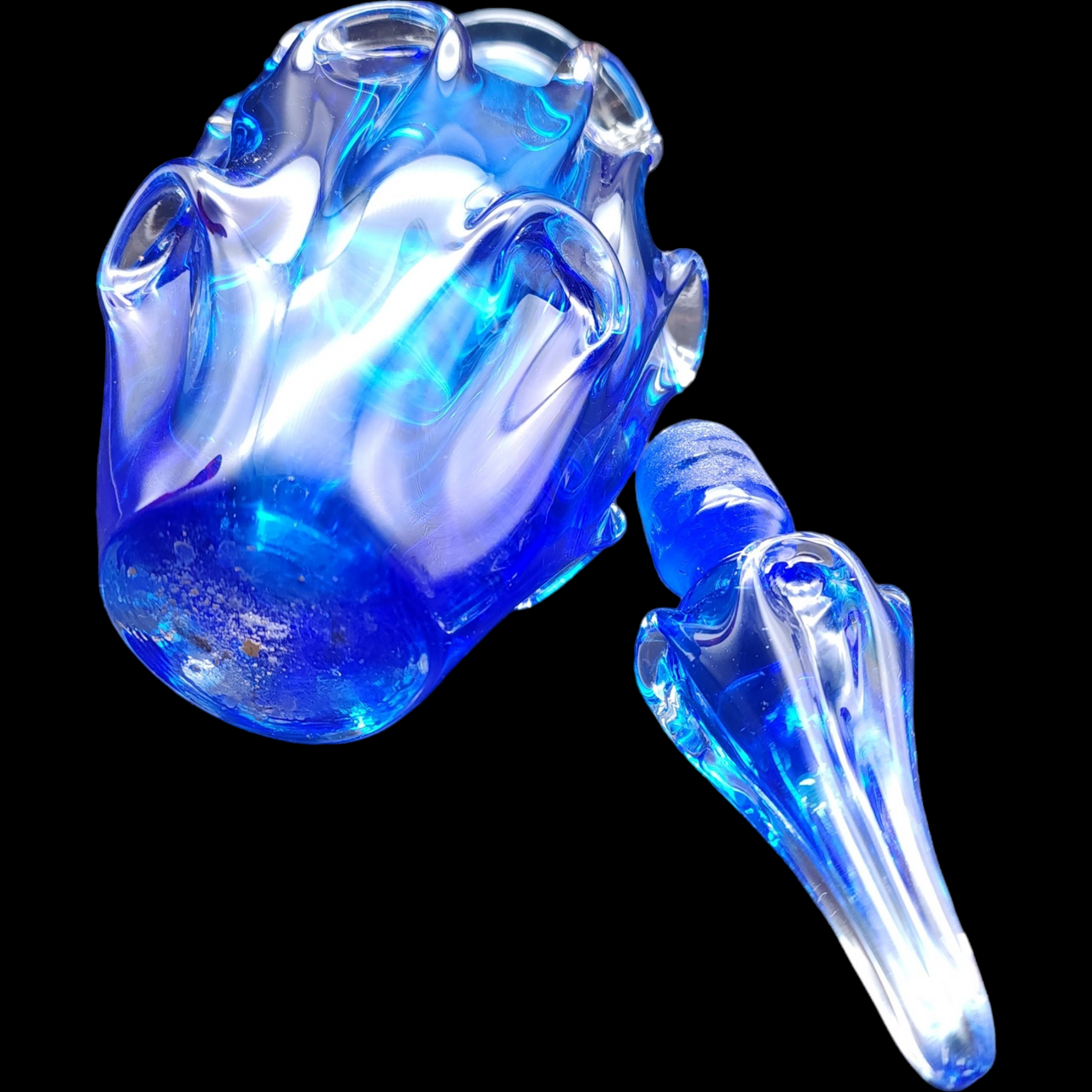 Cobalt Blue Twist Decanter With Clear Tip Stopper