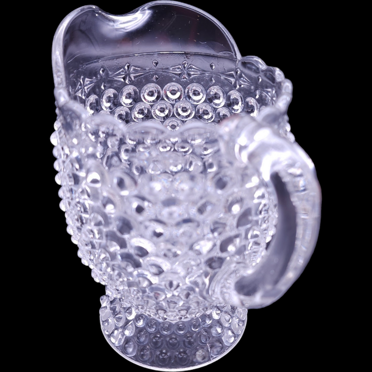 Columbia Glass Co. Double Eye Hobnail with Decorative Band Pitcher