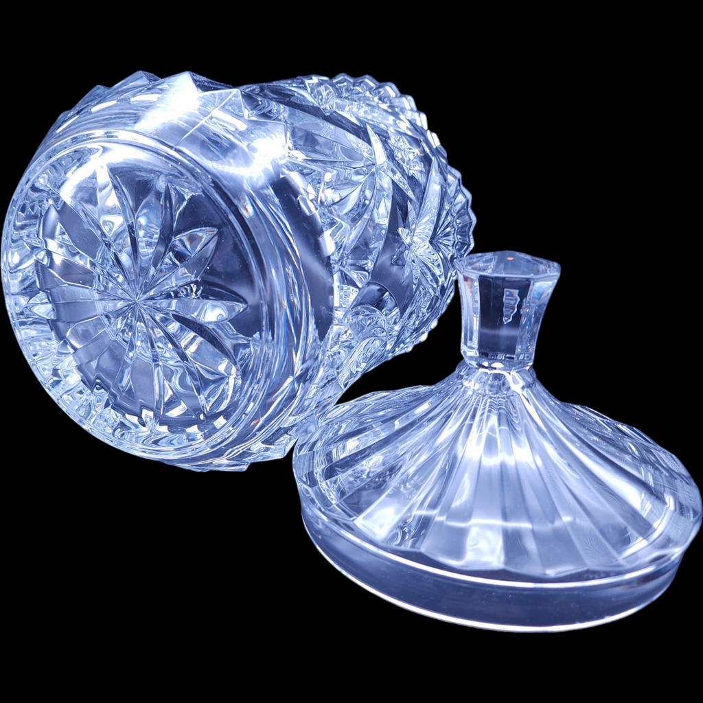 Cristal D'Arques-Durand Vincennes Biscuit Barrel & Lid Heavy Hand Blown 8Lb