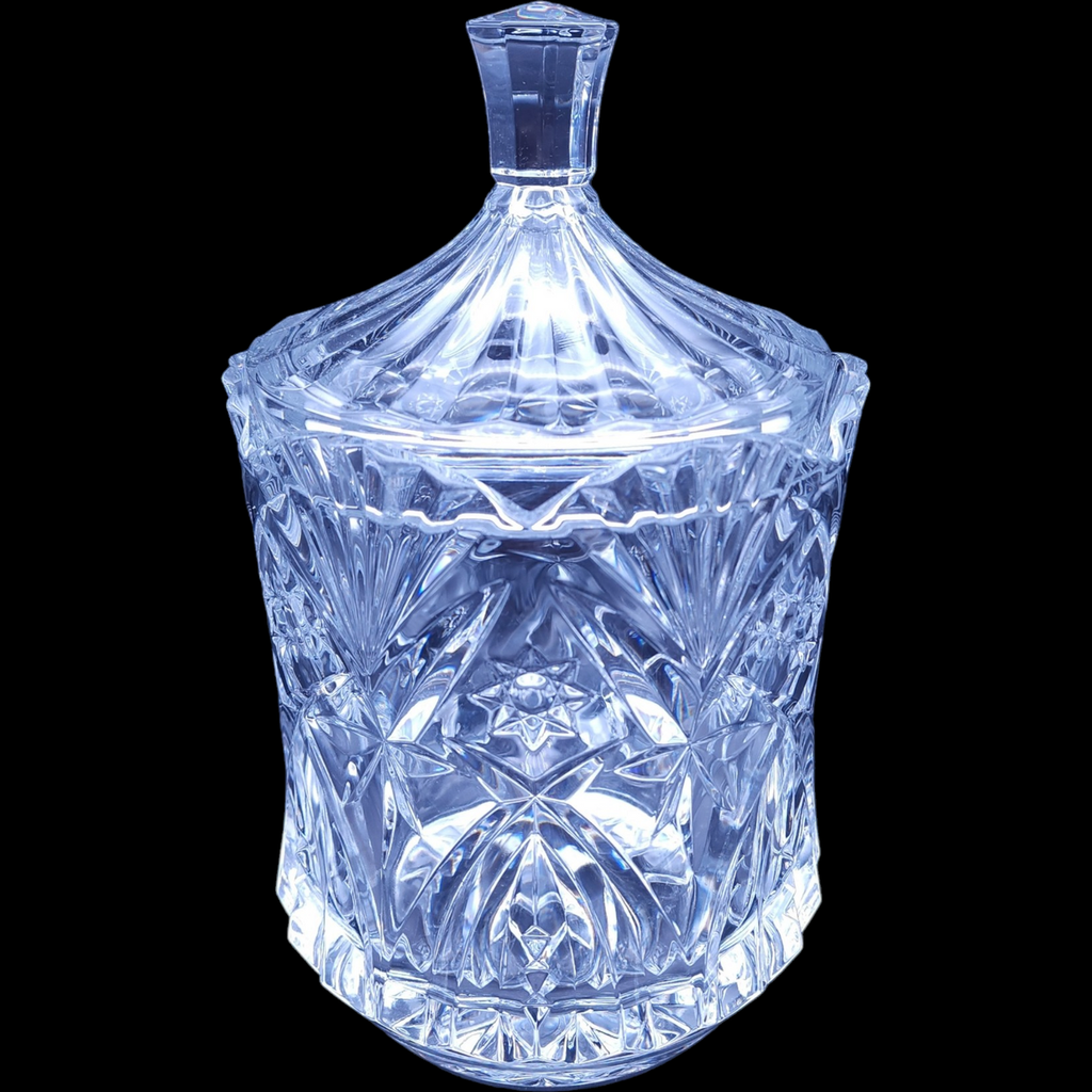 Cristal D'Arques-Durand Vincennes Biscuit Barrel & Lid Heavy Hand Blown 8Lb