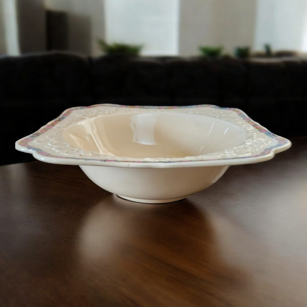 Crown Ducal Gainsborough Floral Ctr & Band Square Vegetable Bowl