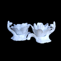 Staffordshire Fine Bone China Florals Dogwood Votive Candleholder Set of Two