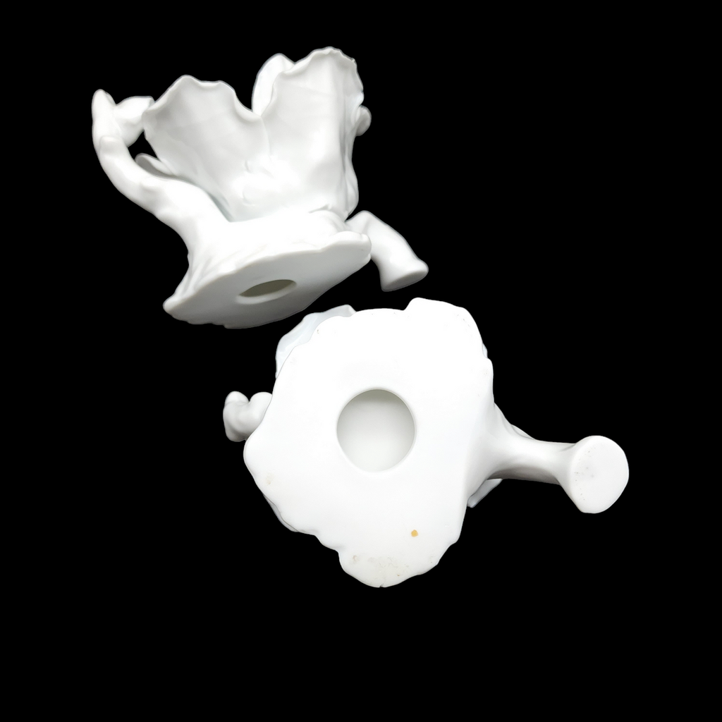Staffordshire Fine Bone China Florals Dogwood Votive Candleholder Set of Two