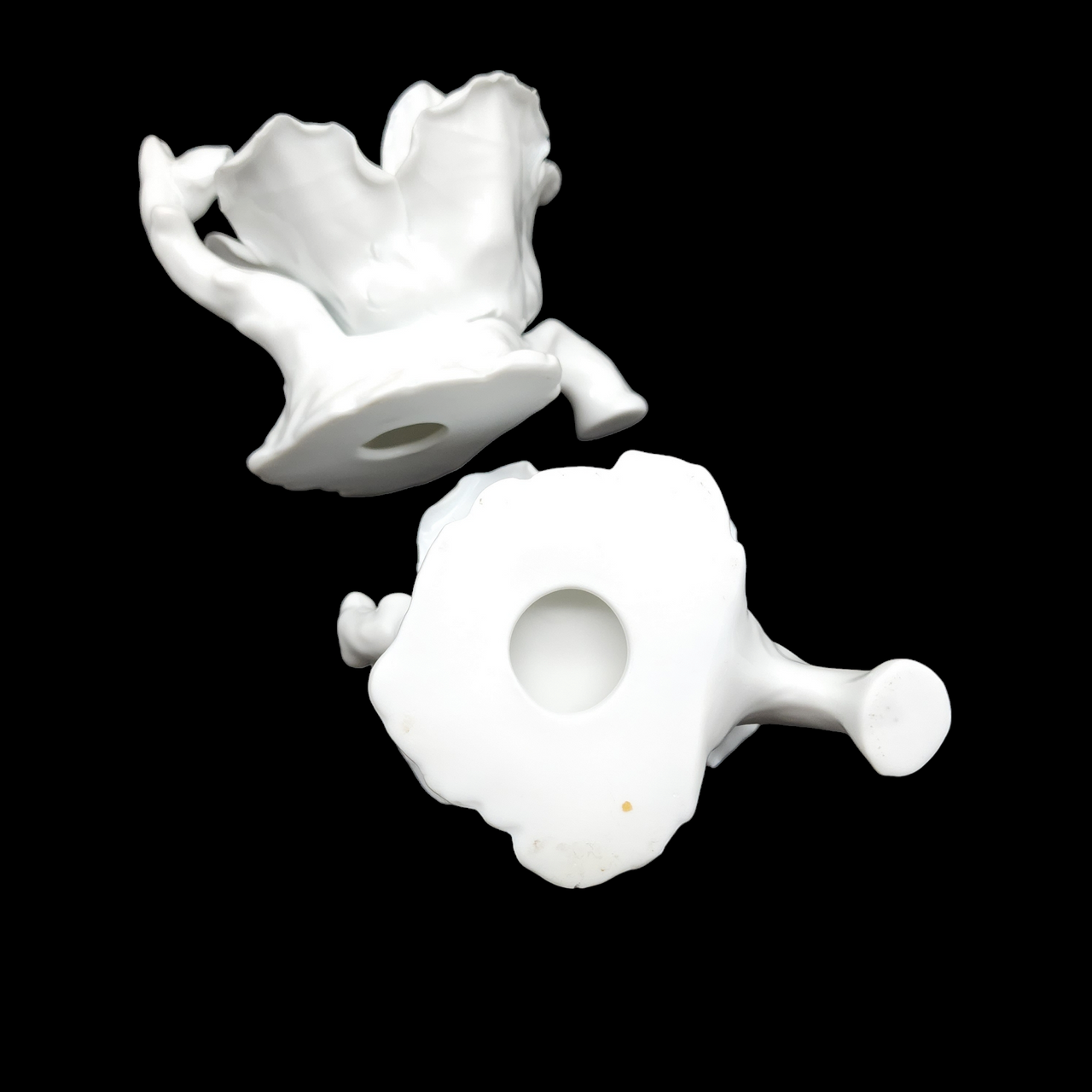 Staffordshire Fine Bone China Florals Dogwood Votive Candleholder Set of Two