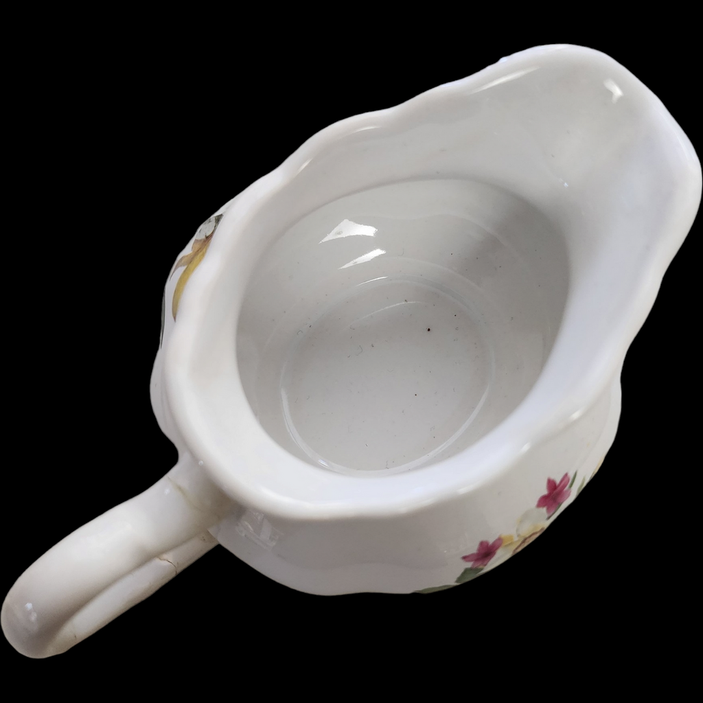 Crownford Bone China Daffodil Spring Flower Teapot, Creamer and Sugar bowl Tea Set England