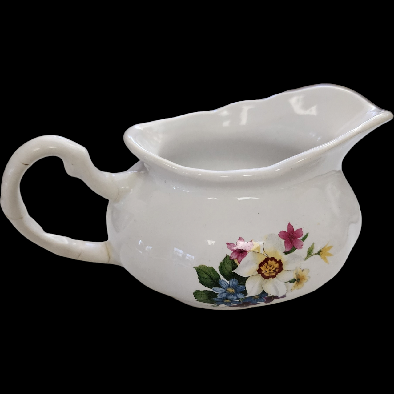 Crownford Bone China Daffodil Spring Flower Teapot, Creamer and Sugar bowl Tea Set England