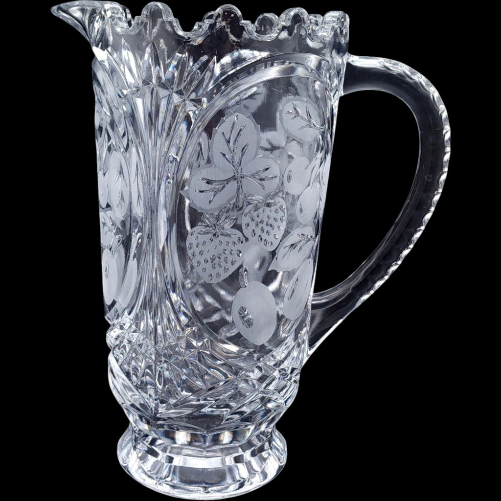 Crystal Clear Industries Etched Fruit Glass Pitcher
