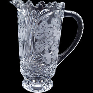 Crystal Clear Industries Etched Fruit Glass Pitcher