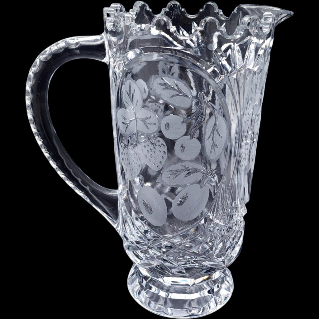 Crystal Clear Industries Etched Fruit Glass Pitcher