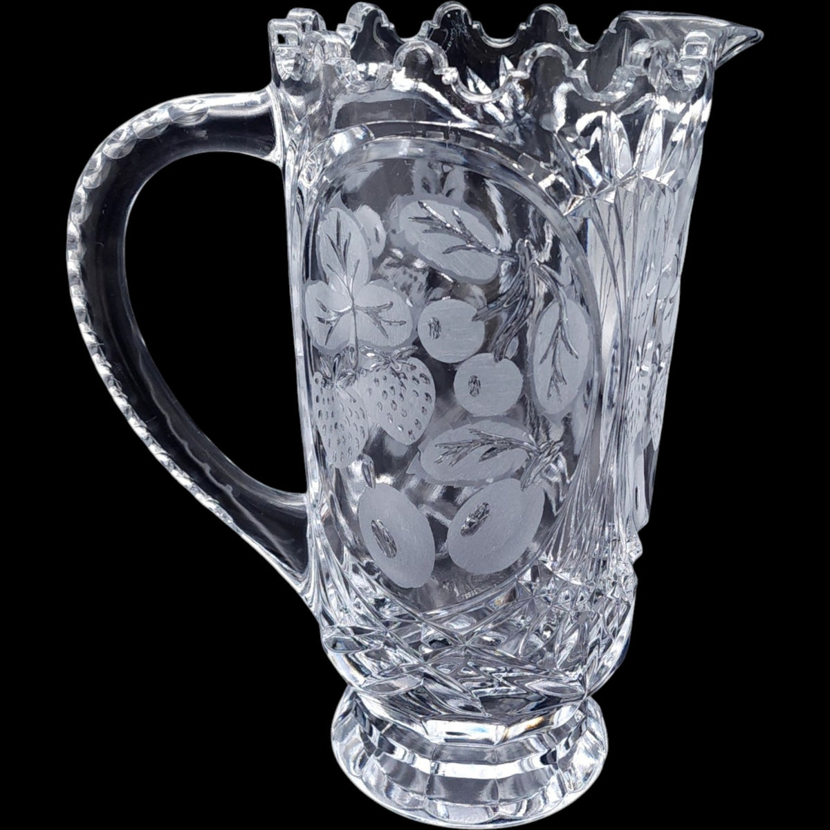 Crystal Clear Industries Etched Fruit Glass Pitcher
