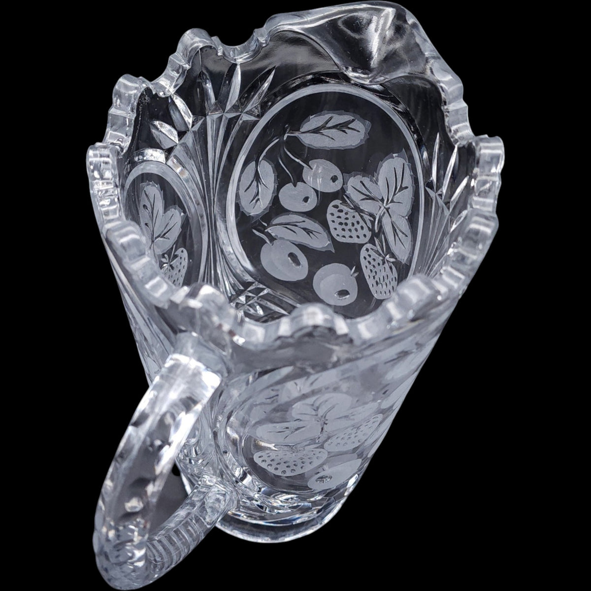 Crystal Clear Industries Etched Fruit Glass Pitcher