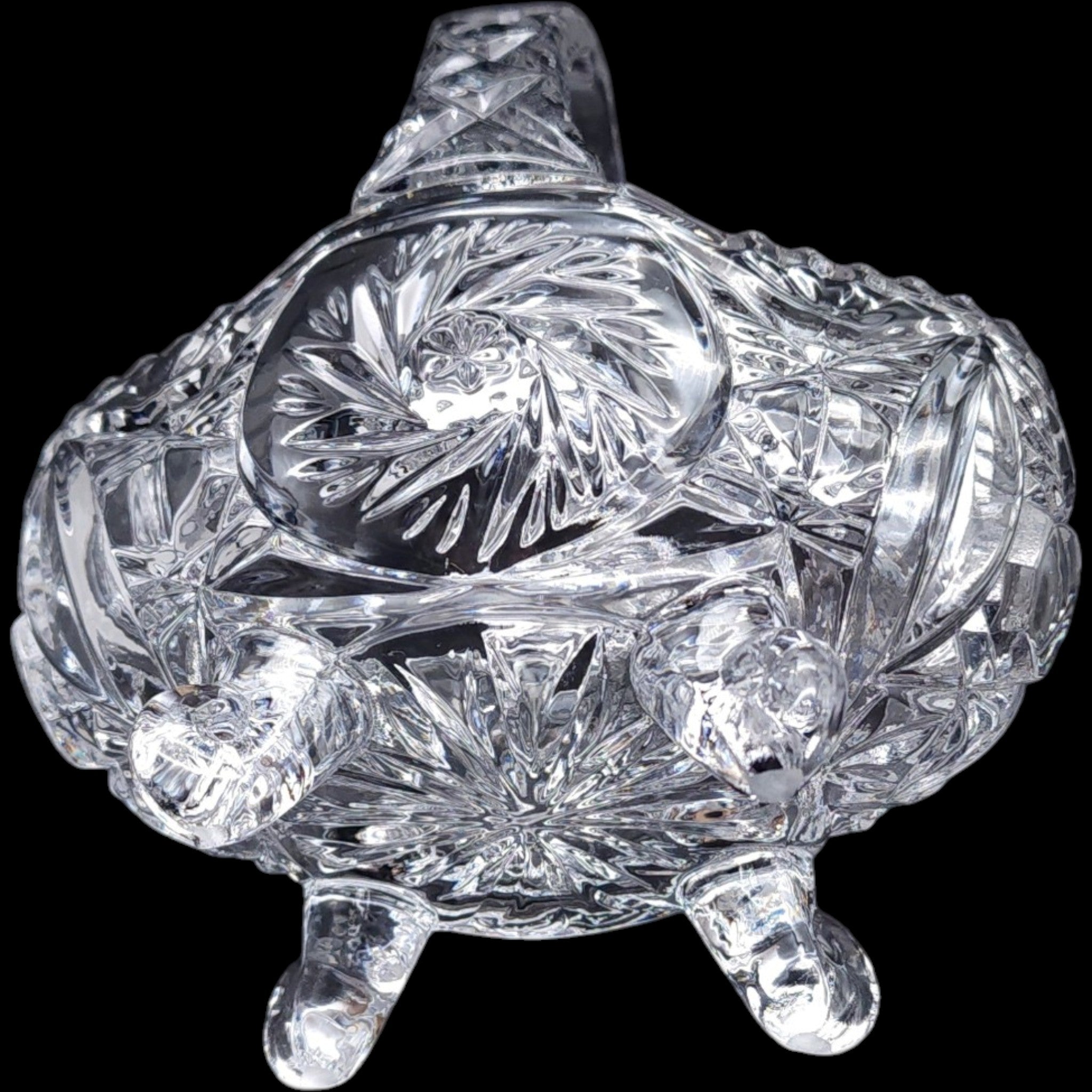 Crystal Clear Industries Monica Pinwheel Footed Cut Crystal Basket