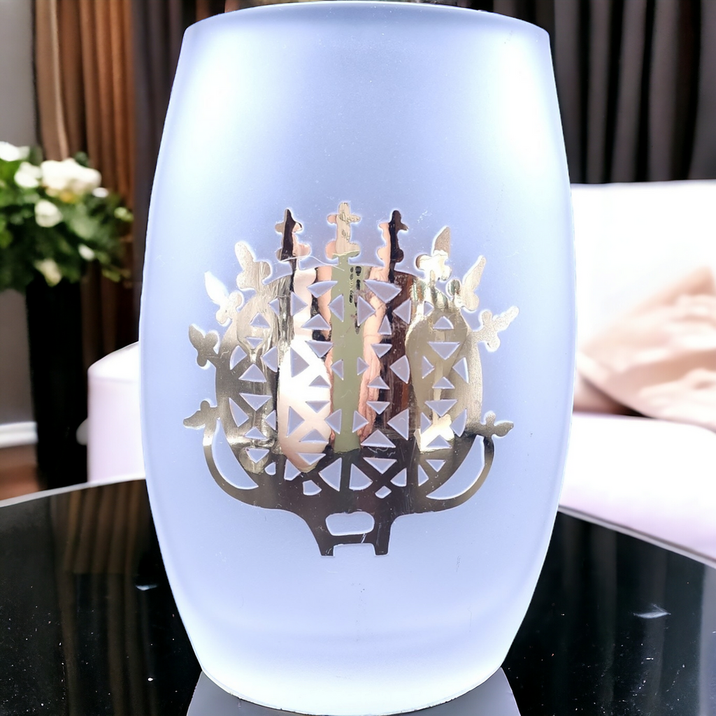 Pasabahce Crystal Gold Leaf  Sun Course Vase