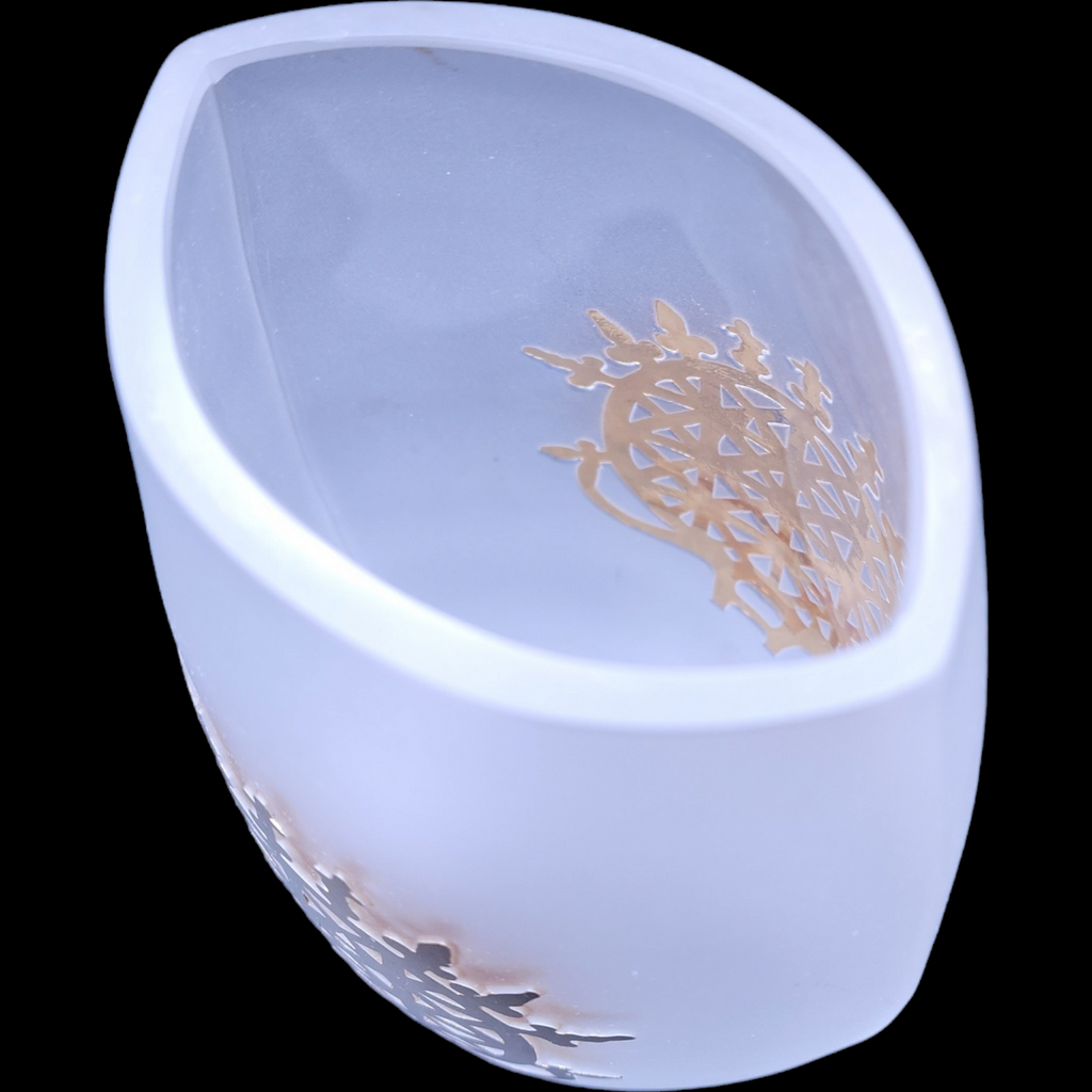 Pasabahce Crystal Gold Leaf  Sun Course Vase