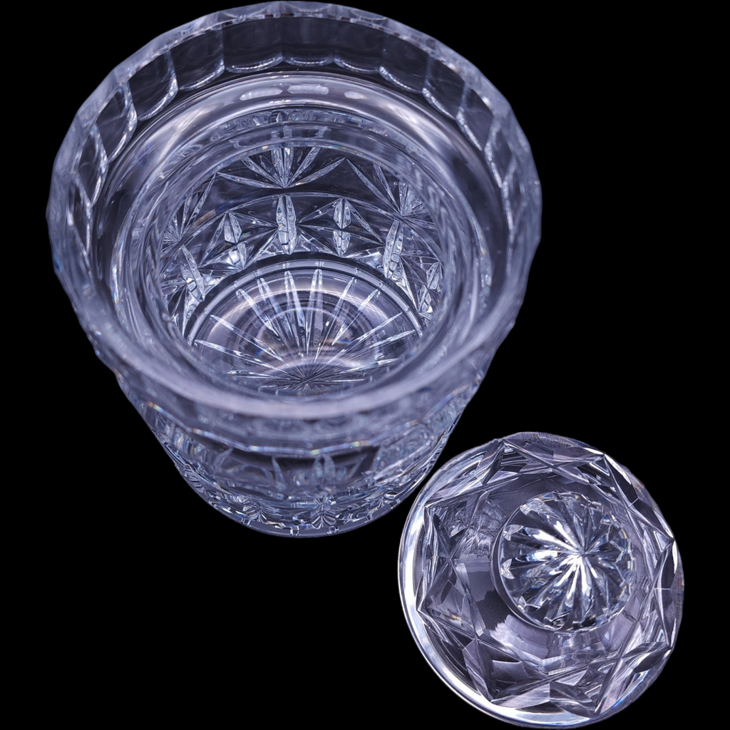 Crystal Clear Industries Crystal Canister with Lid Cookie  Biscuit Candy Jar Hand cut  Poland