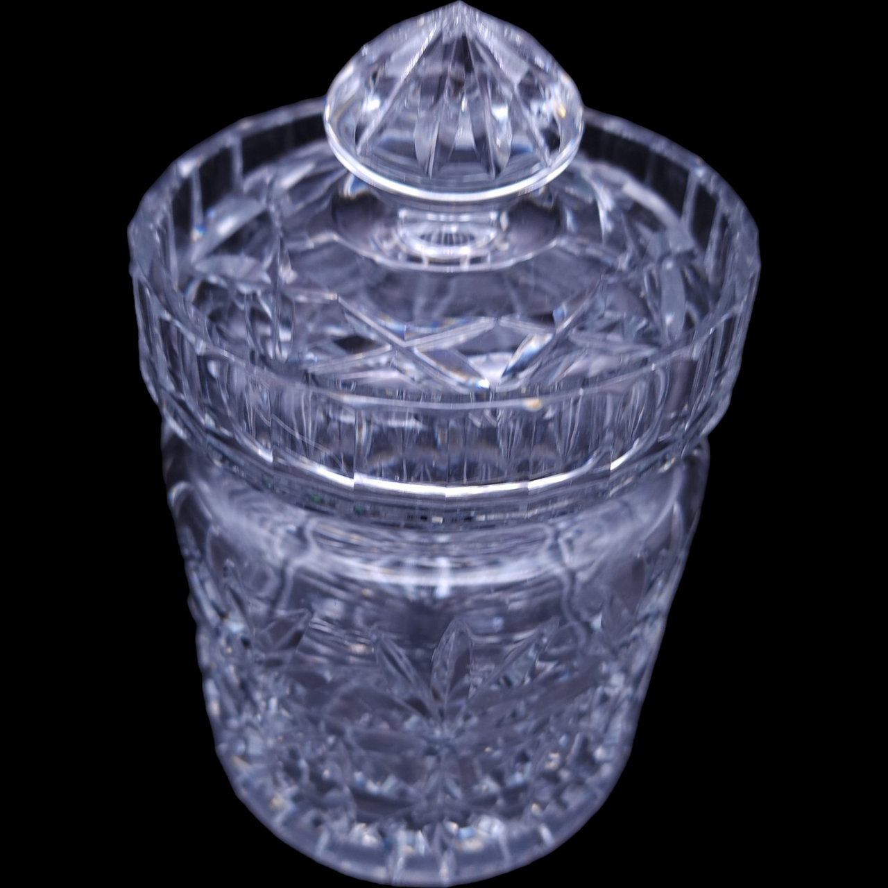 Crystal Clear Industries Crystal Canister with Lid Cookie  Biscuit Candy Jar Hand cut  Poland