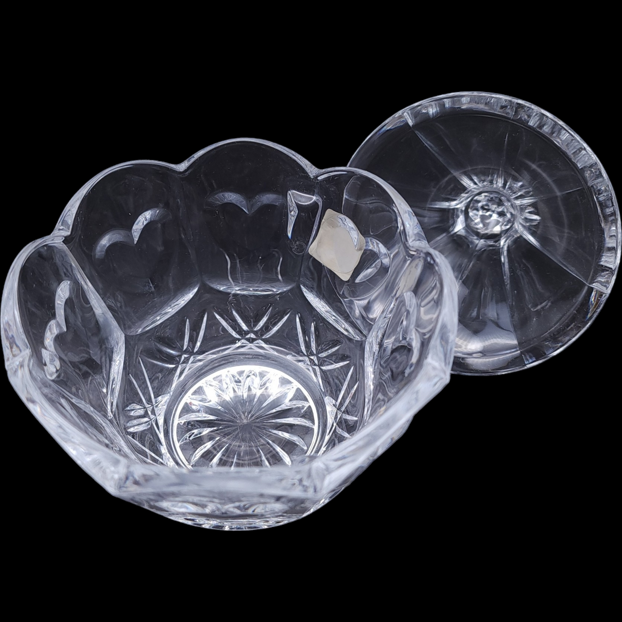 Crystal Clear Industries Sweetheart Hearts & Vertical Cut Candy Dish & Lid