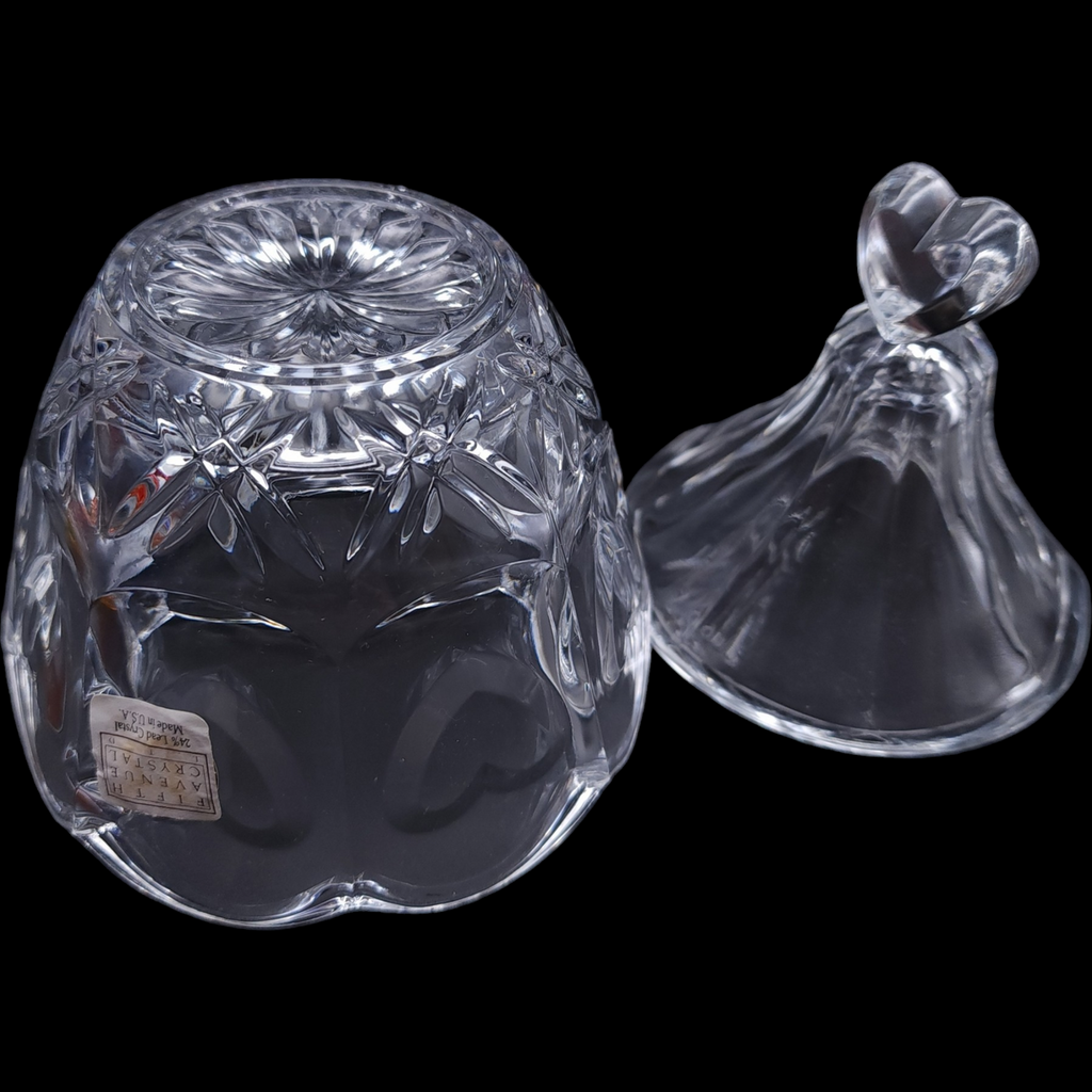 Crystal Clear Industries Sweetheart Hearts & Vertical Cut Candy Dish & Lid