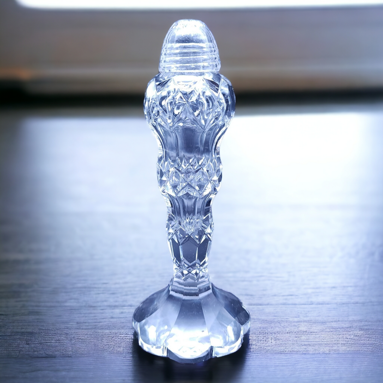 Czech  Diamond Cut Crystal Salt or Pepper Shaker