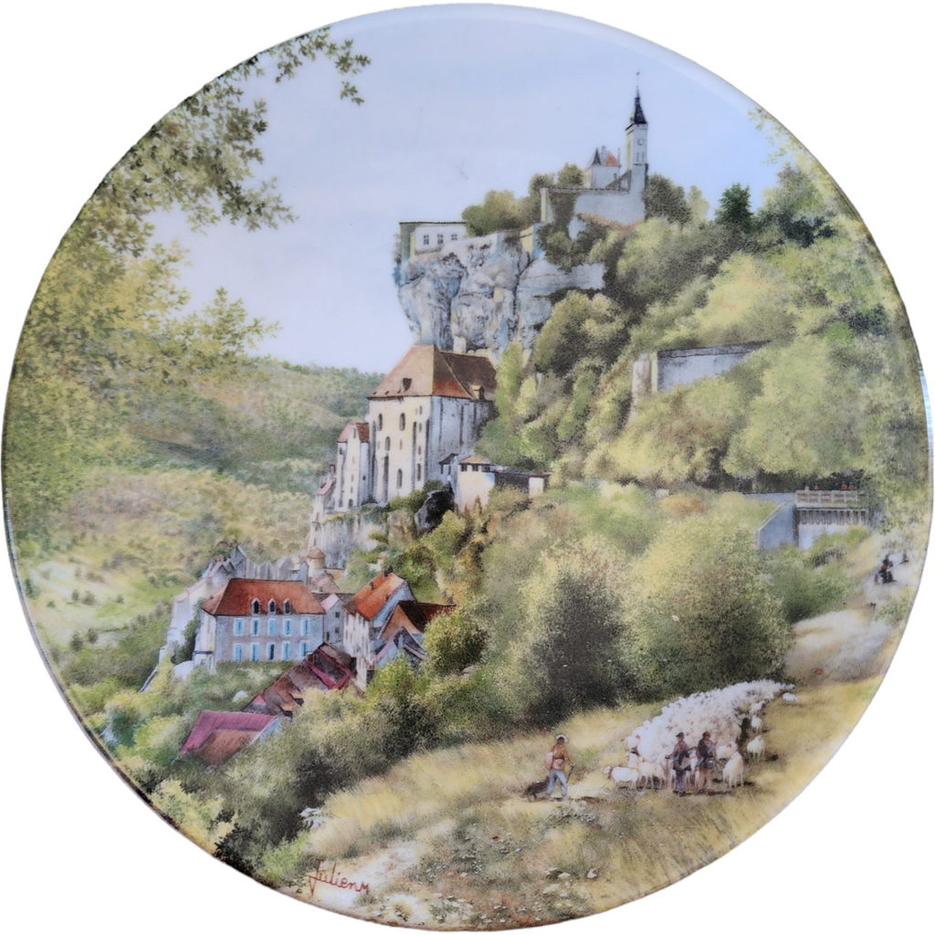 D'Arceau Limoges French Country Landscapes Flock Of Sheep In Auvergne Plate
