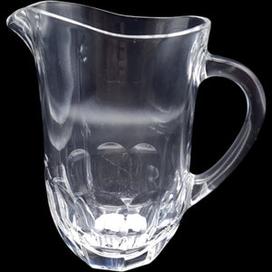DaVinci Crystal Clear Glass Beverage Pitcher with Thumbprint Cut Base