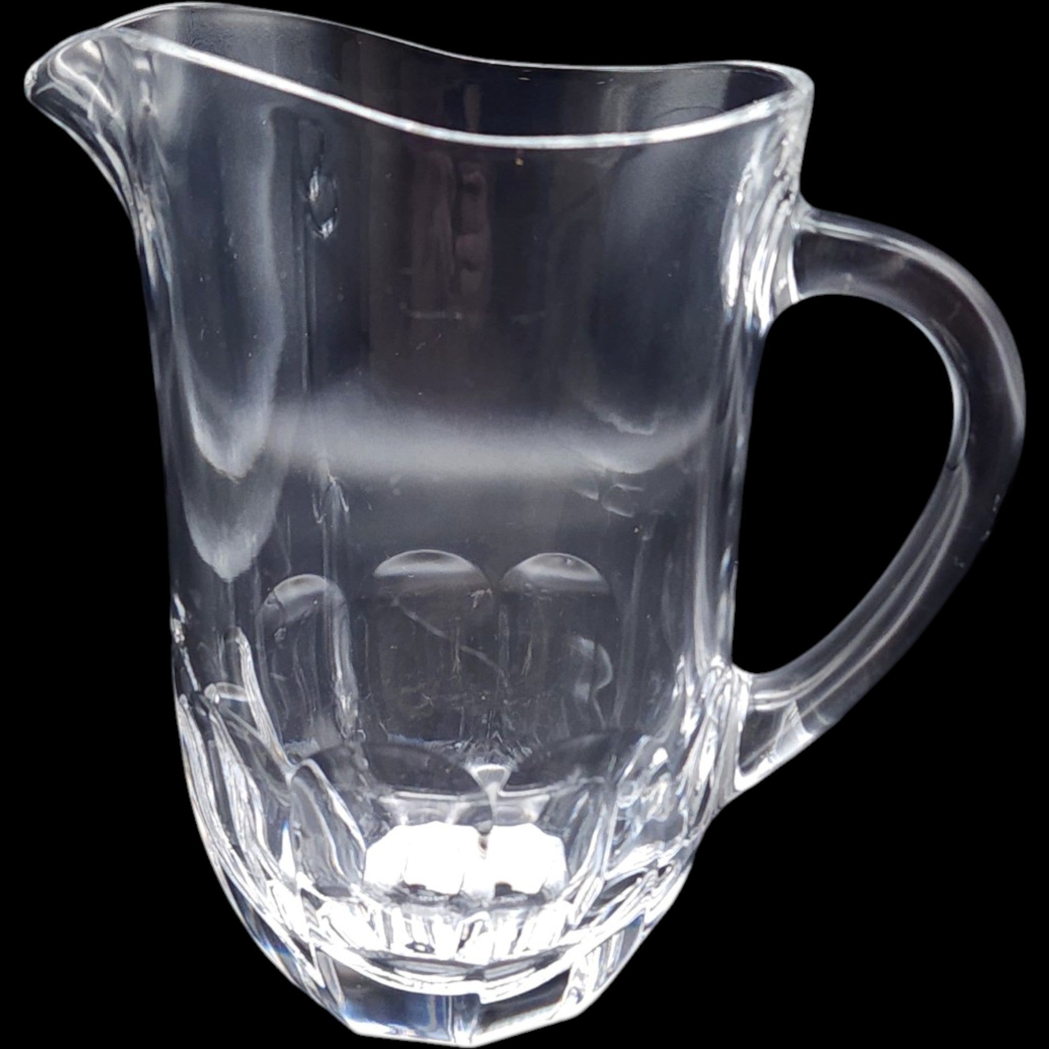 DaVinci Crystal Clear Glass Beverage Pitcher with Thumbprint Cut Base