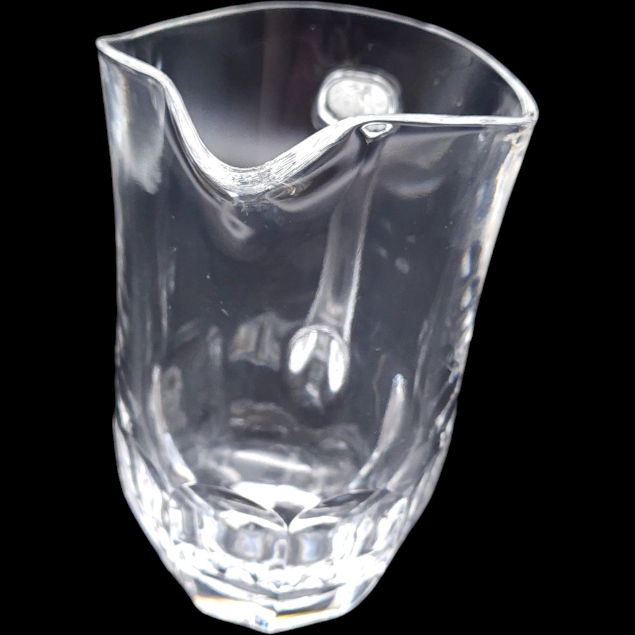 DaVinci Crystal Clear Glass Beverage Pitcher with Thumbprint Cut Base