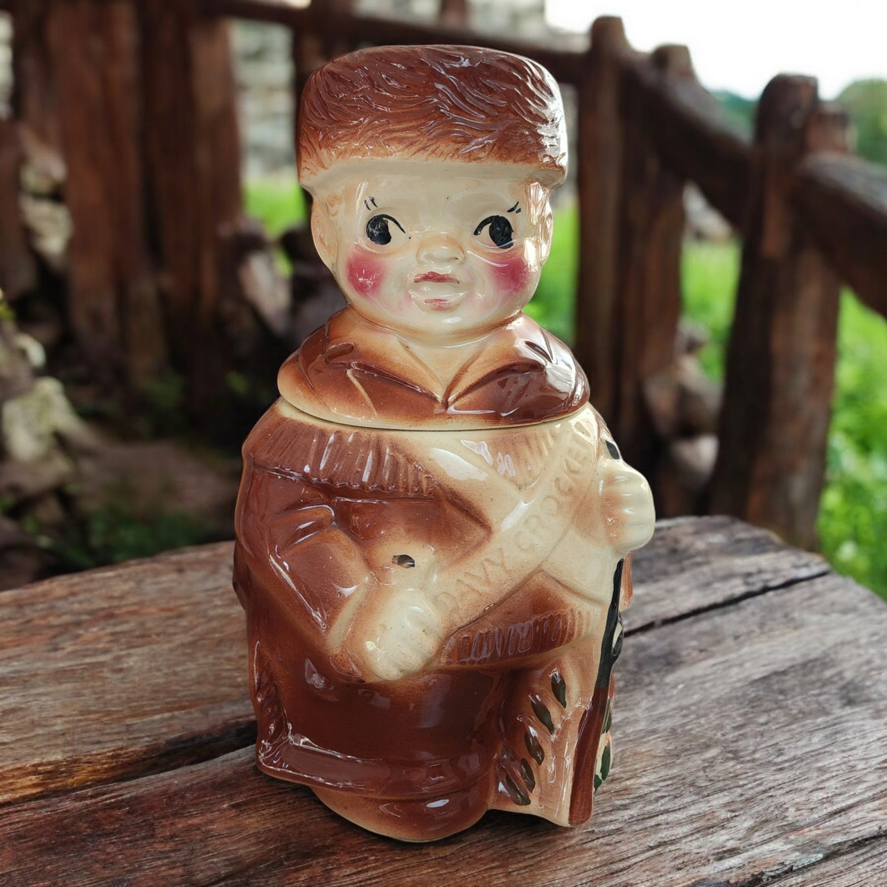 Davy Crockett American Bisque Cookie Jar