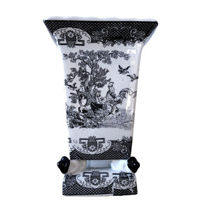 De Chang Tao Ci Black & White Rooster Vase