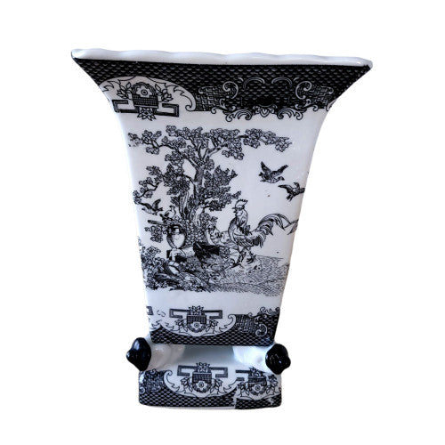 De Chang Tao Ci Black & White Rooster Vase