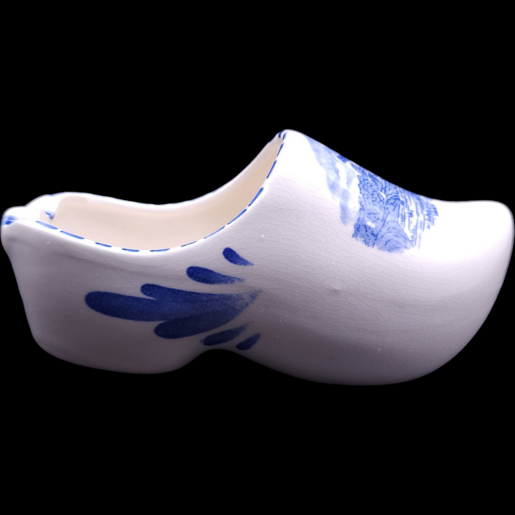 Delfts Holland Hand Painted Windmill Ceramic Clog Ashtray